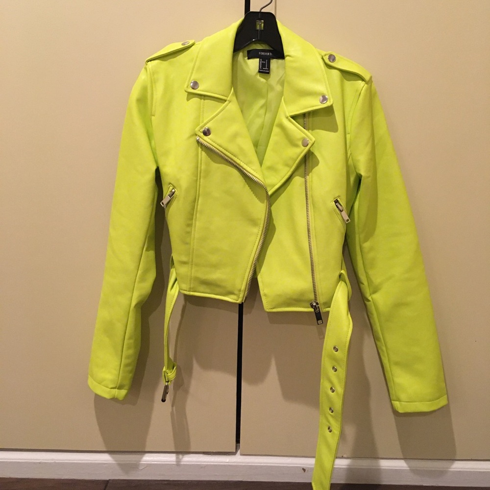 🆕 NWOT Forever 21 neon green jacket